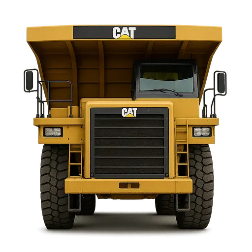 caterpilar camion tolva frente