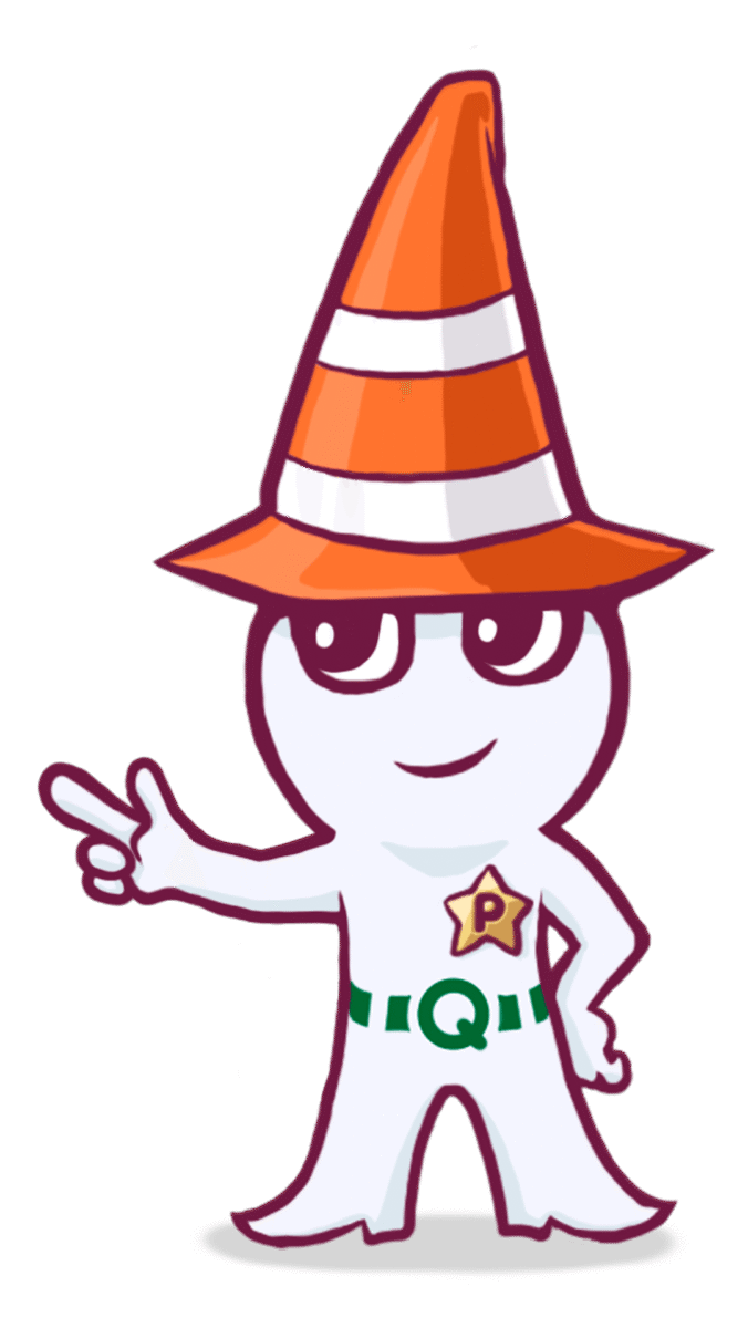 Mascota ProdQuim señalando